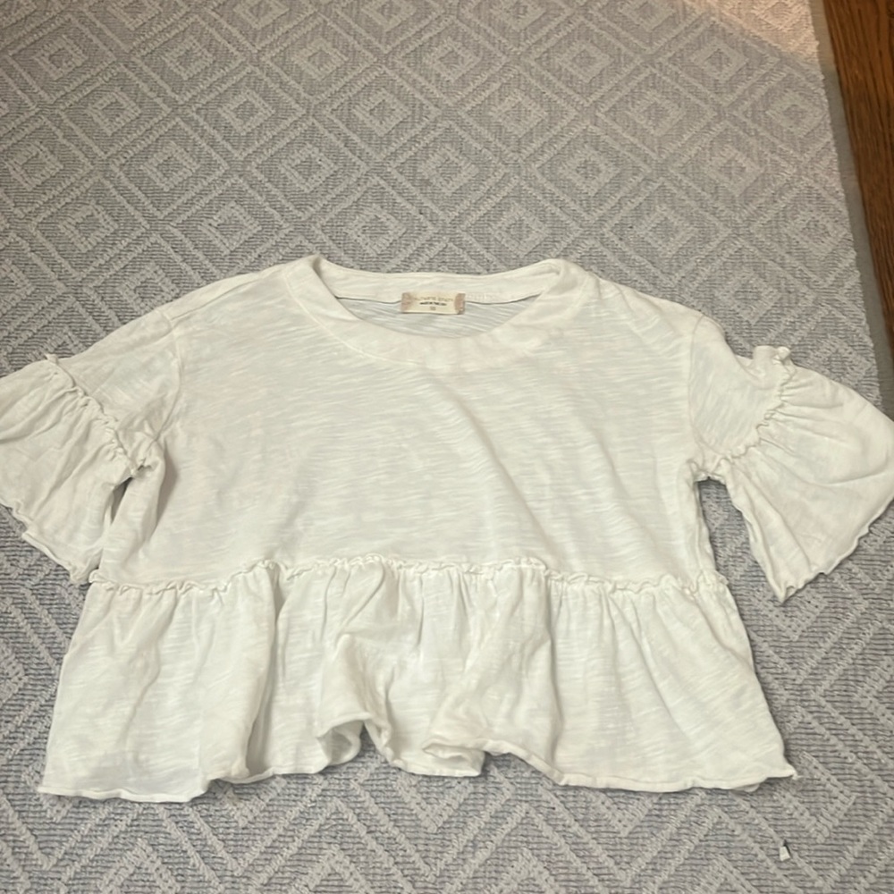 COPY - ALTERED STATE WHITE RUFFLE T SHIRT